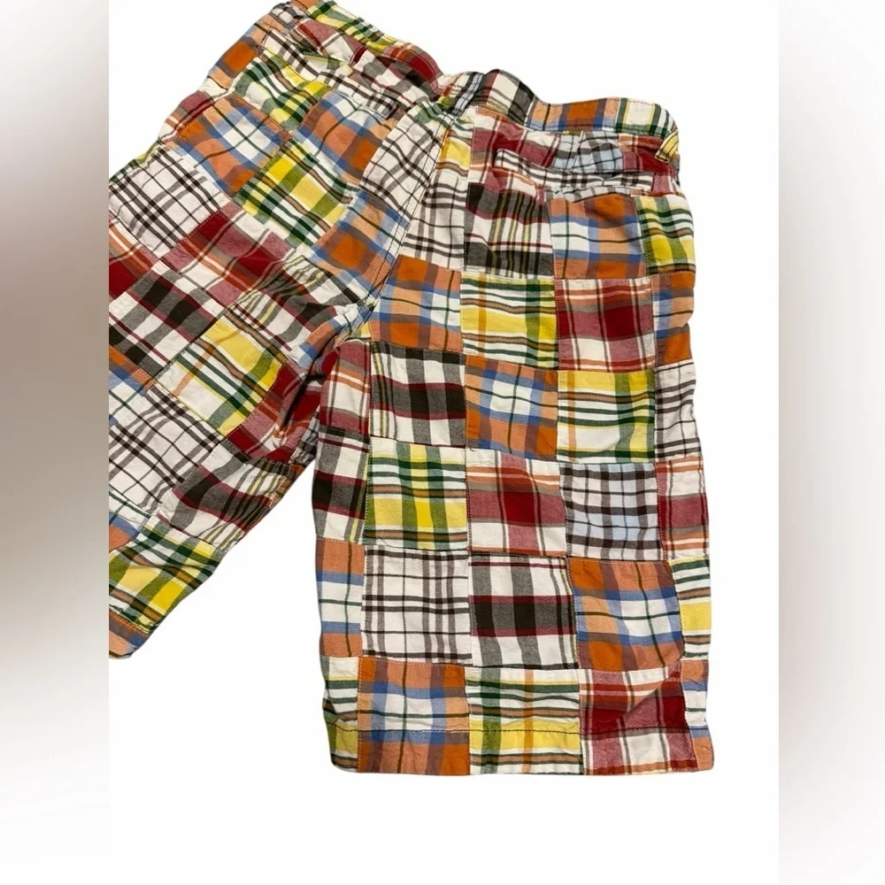 Vintage Old Navy Boys 14 Husky Patchwork Plaid Shorts